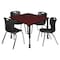 Regency Tables > Height Adjustable > Square Mobile Table & Chair Sets, 48 W, 48 L, 23-34 H, Mahogany TB4848MHAPCBK40BK - alternate 1